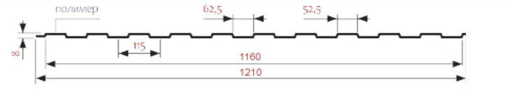 ПРОФНАСТИЛ С-8 А 0.4 глянец