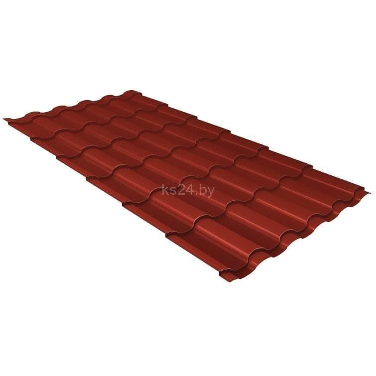 Металлочерепица Гранд лайн Grand Line Kredo Satin 0,5 мм GreenCoat Pural BT RR29 красный мат 0.5