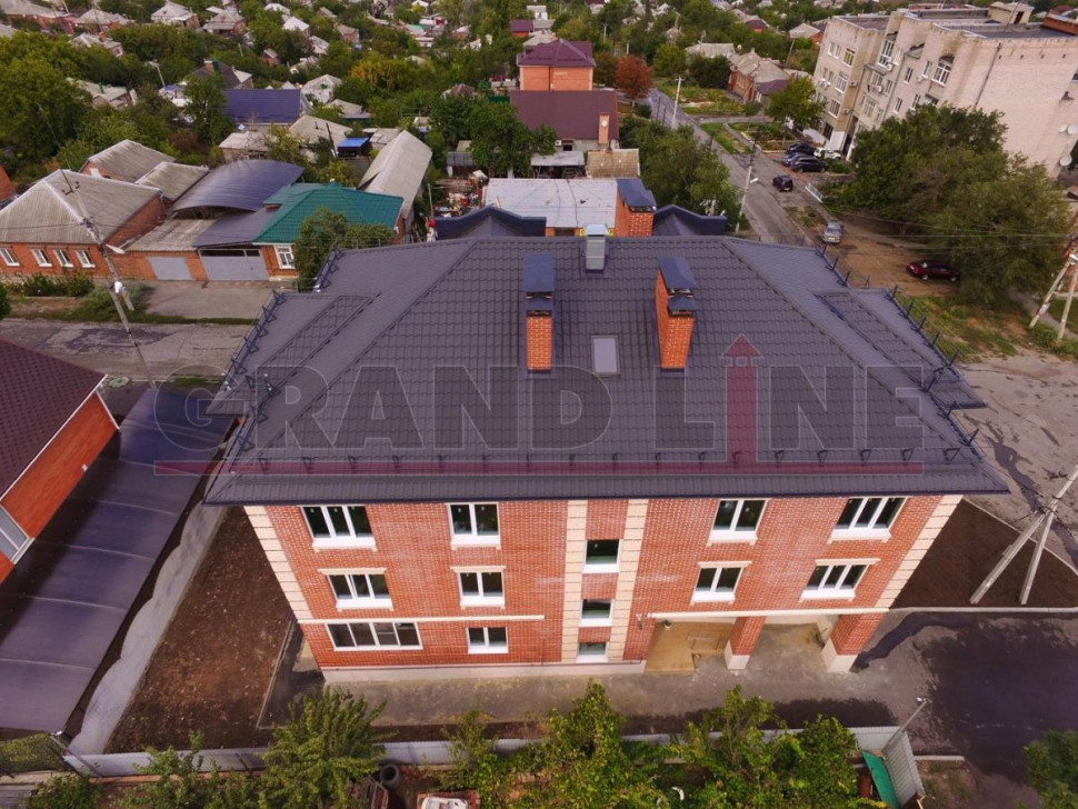 Металлочерепица Гранд лайн Grand Line Kredo Satin 0,5 мм GreenCoat Pural BT RR29 красный мат 0.5