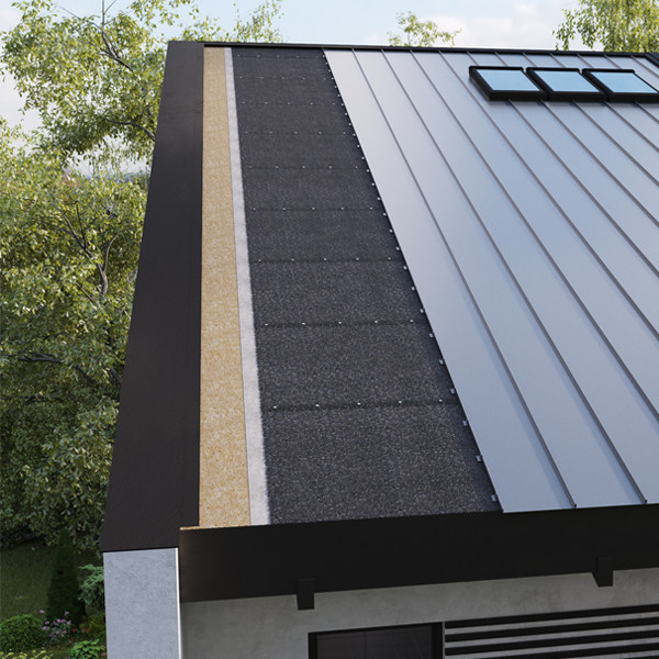 Объёмная структурированная мембрана для фальцевых кровель KROOF C10 B